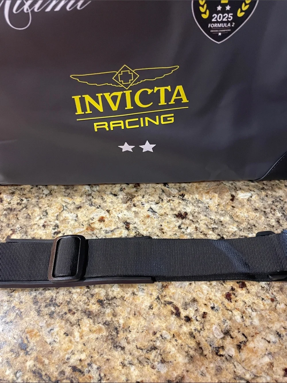 Invicta Racing Black Travel Bag with Yellow Logo